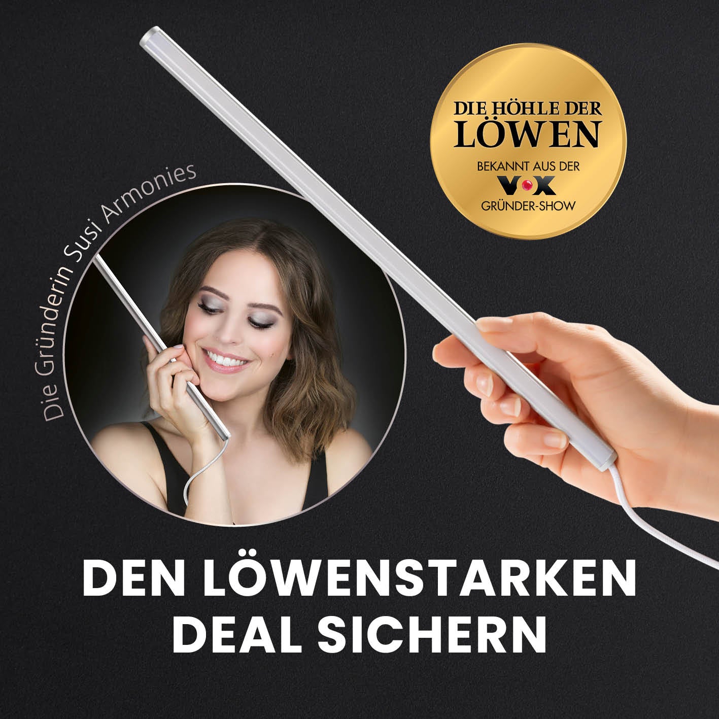 Die Gründerin mit My Beauty Light.